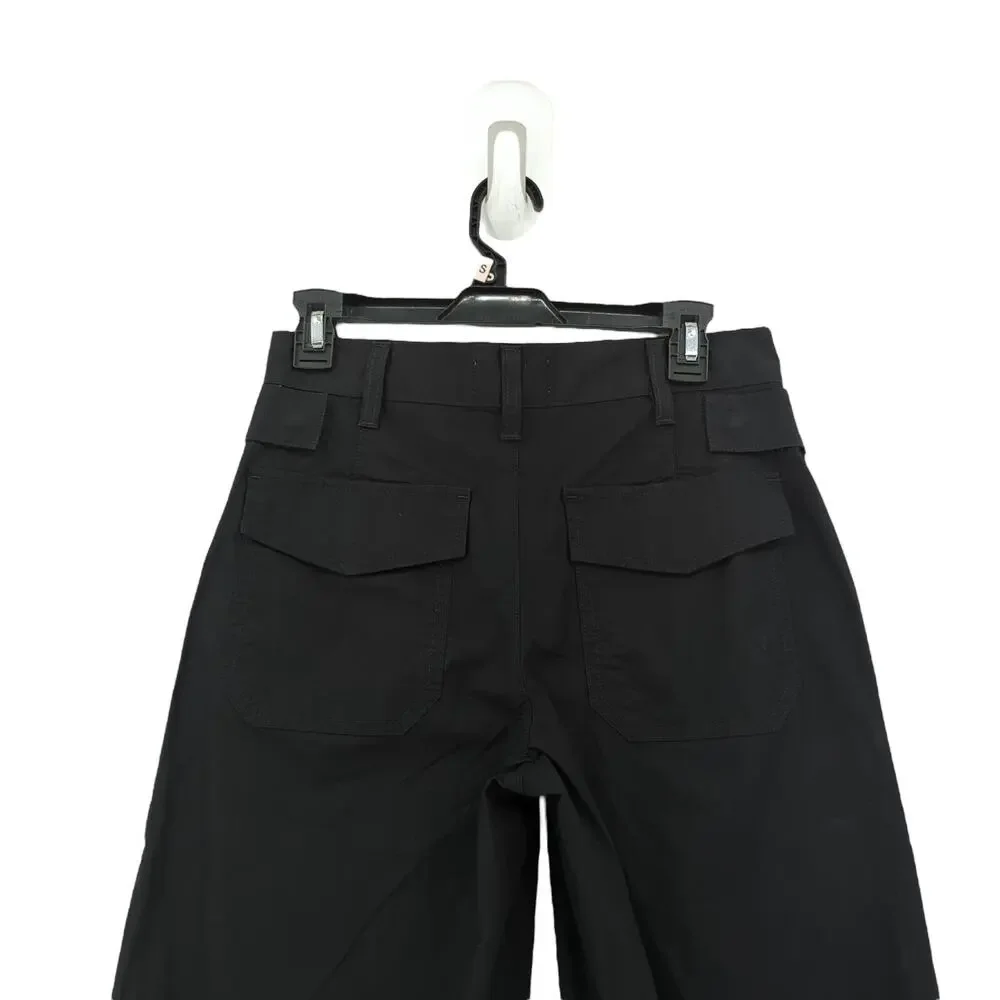 Agolde Women 24 Daria Utility Pants Black Lightweight Straight Leg Cropped Cargo